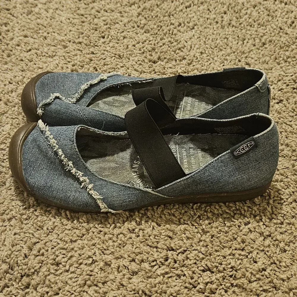 Keen Women's The Good Project repurposed denim jeans Size 9.5 Mary Janes